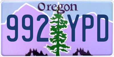 OR license plate 992YPD