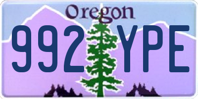 OR license plate 992YPE