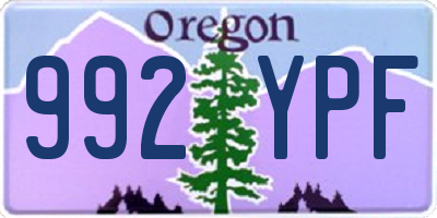 OR license plate 992YPF