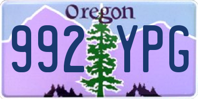 OR license plate 992YPG