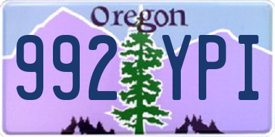 OR license plate 992YPI