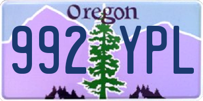 OR license plate 992YPL