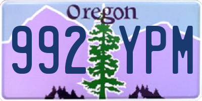 OR license plate 992YPM