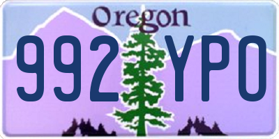 OR license plate 992YPO