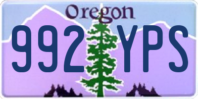 OR license plate 992YPS