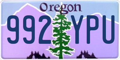 OR license plate 992YPU