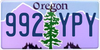 OR license plate 992YPY