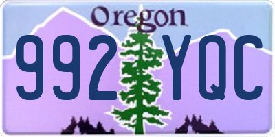 OR license plate 992YQC