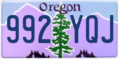 OR license plate 992YQJ