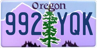 OR license plate 992YQK