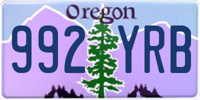 OR license plate 992YRB