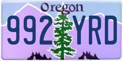 OR license plate 992YRD