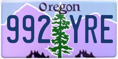 OR license plate 992YRE