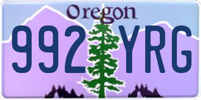 OR license plate 992YRG