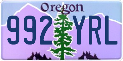 OR license plate 992YRL