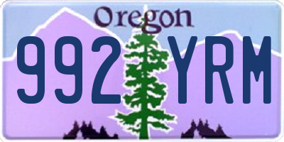 OR license plate 992YRM