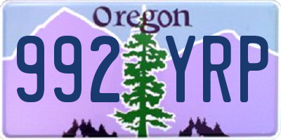 OR license plate 992YRP