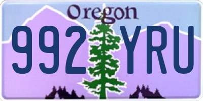 OR license plate 992YRU