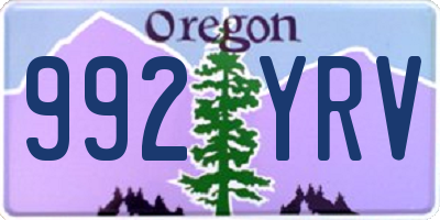 OR license plate 992YRV