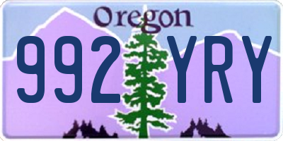 OR license plate 992YRY