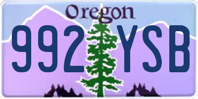 OR license plate 992YSB