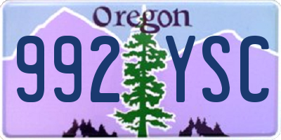 OR license plate 992YSC