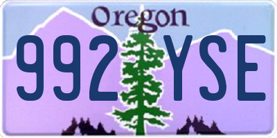 OR license plate 992YSE