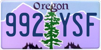 OR license plate 992YSF