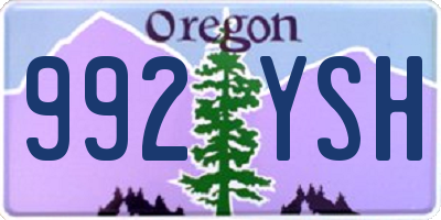 OR license plate 992YSH