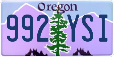 OR license plate 992YSI