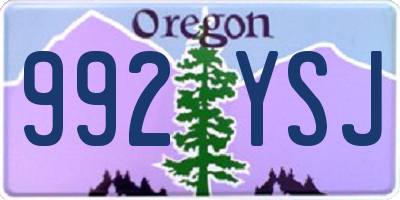 OR license plate 992YSJ