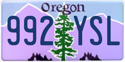 OR license plate 992YSL