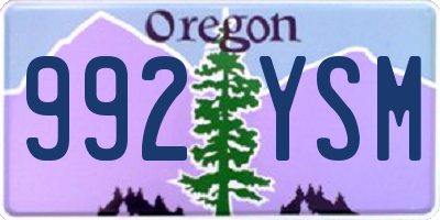 OR license plate 992YSM