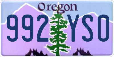 OR license plate 992YSO