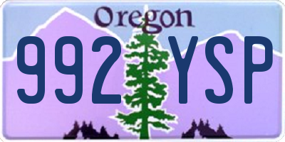 OR license plate 992YSP