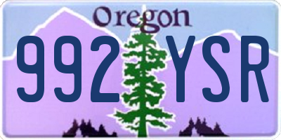 OR license plate 992YSR