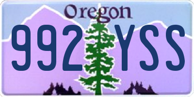 OR license plate 992YSS