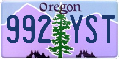 OR license plate 992YST