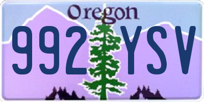 OR license plate 992YSV