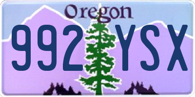 OR license plate 992YSX