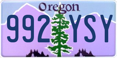 OR license plate 992YSY