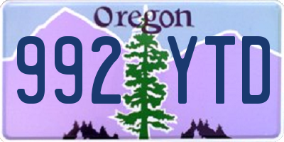 OR license plate 992YTD