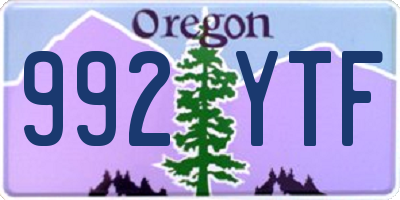 OR license plate 992YTF