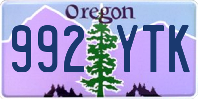 OR license plate 992YTK