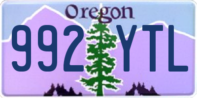 OR license plate 992YTL