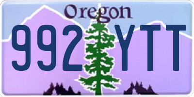 OR license plate 992YTT