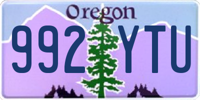 OR license plate 992YTU