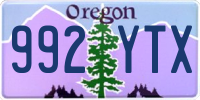 OR license plate 992YTX