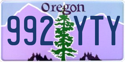 OR license plate 992YTY