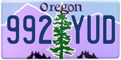 OR license plate 992YUD